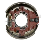 Disassembled brake drum and shoe assembly